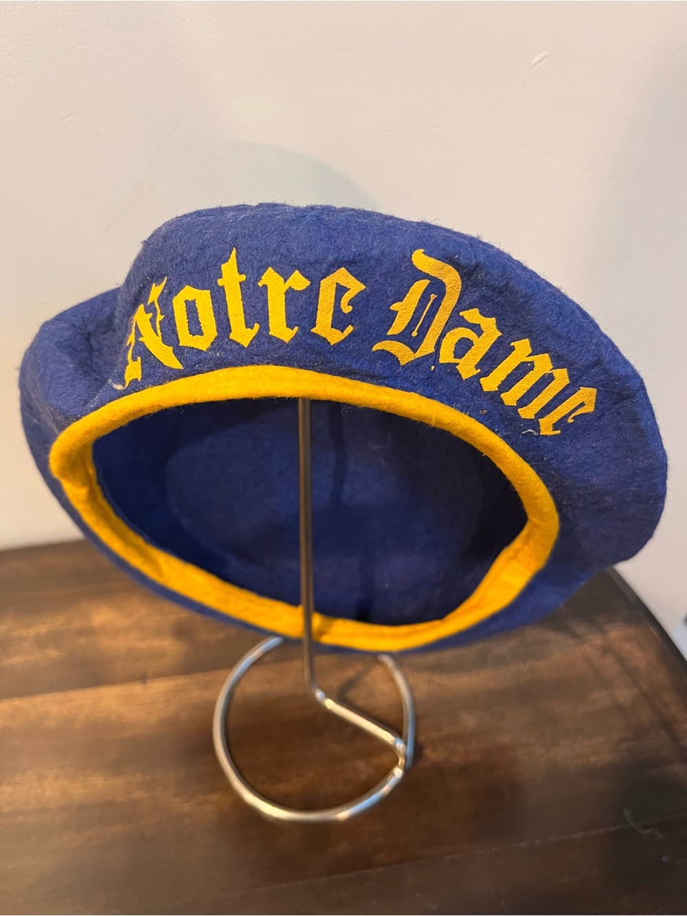 Notre Dame Blue and Gold Felt Beret Hat